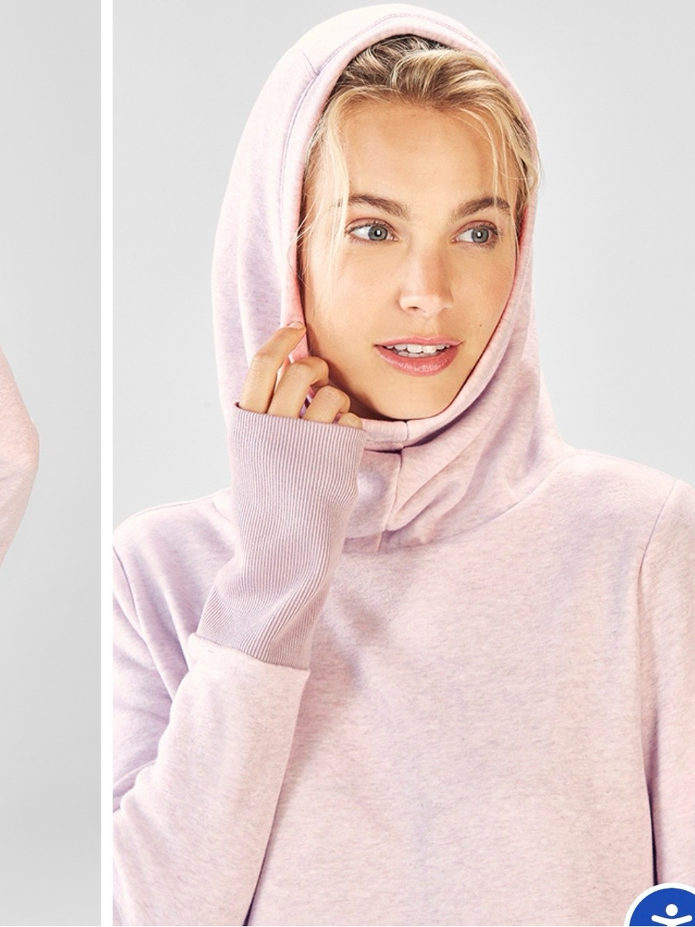 Fabletics Zaylee Heather Pink Cowl-Neck Hoodie - Picture 3 of 11